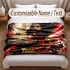 Lewis Hamilton bedruckte Flanelldecke mit individuellem Namenstext, weiche, warme Überwurfdecke für Schlafzimmer, Weihnachtsgeschenk