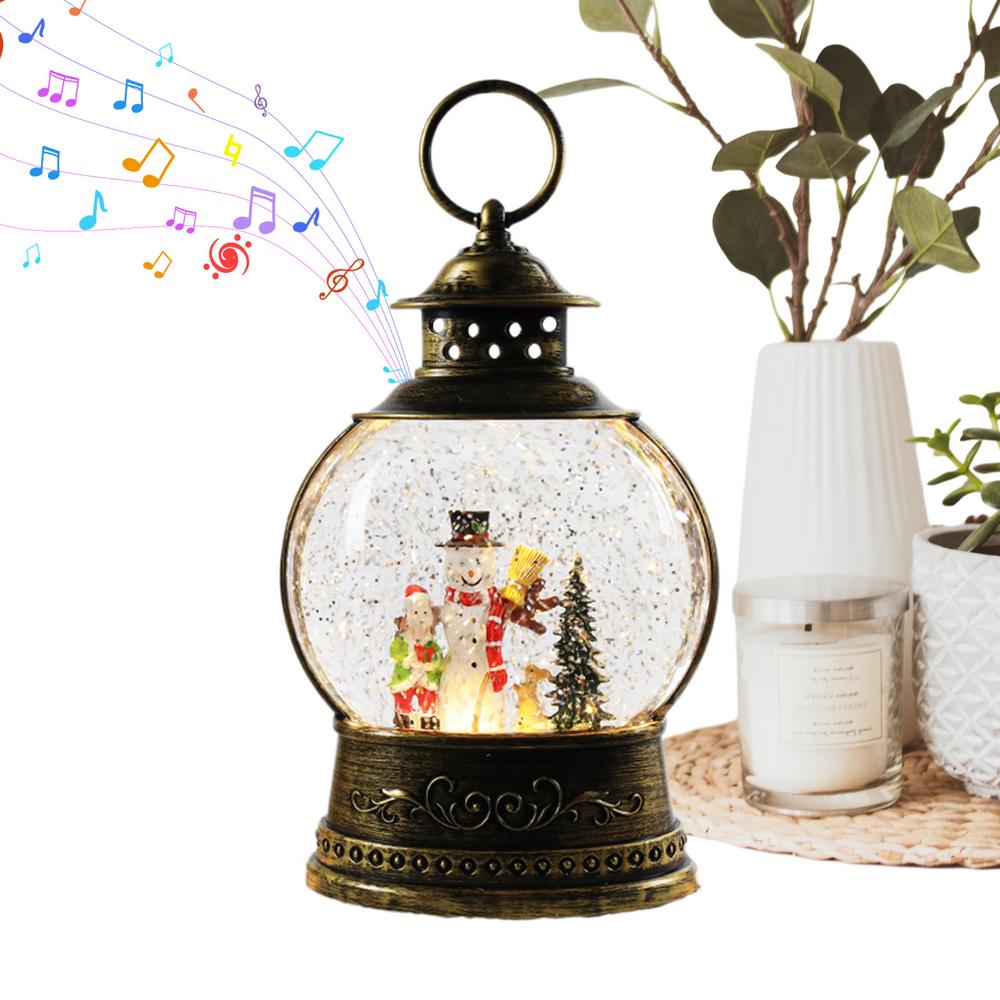 Musical Christmas Snow Globe USB & Battery Holiday Decor Glittering Musical Snow Globe For Family Indoor Holiday Party Gathering