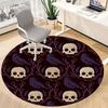 1pc Skulls Ravens Office Round Area Rug, Indoor Mat Suitable For Office, Under Office Chairs Bedroom Living Room Home Decor, Room Deco169