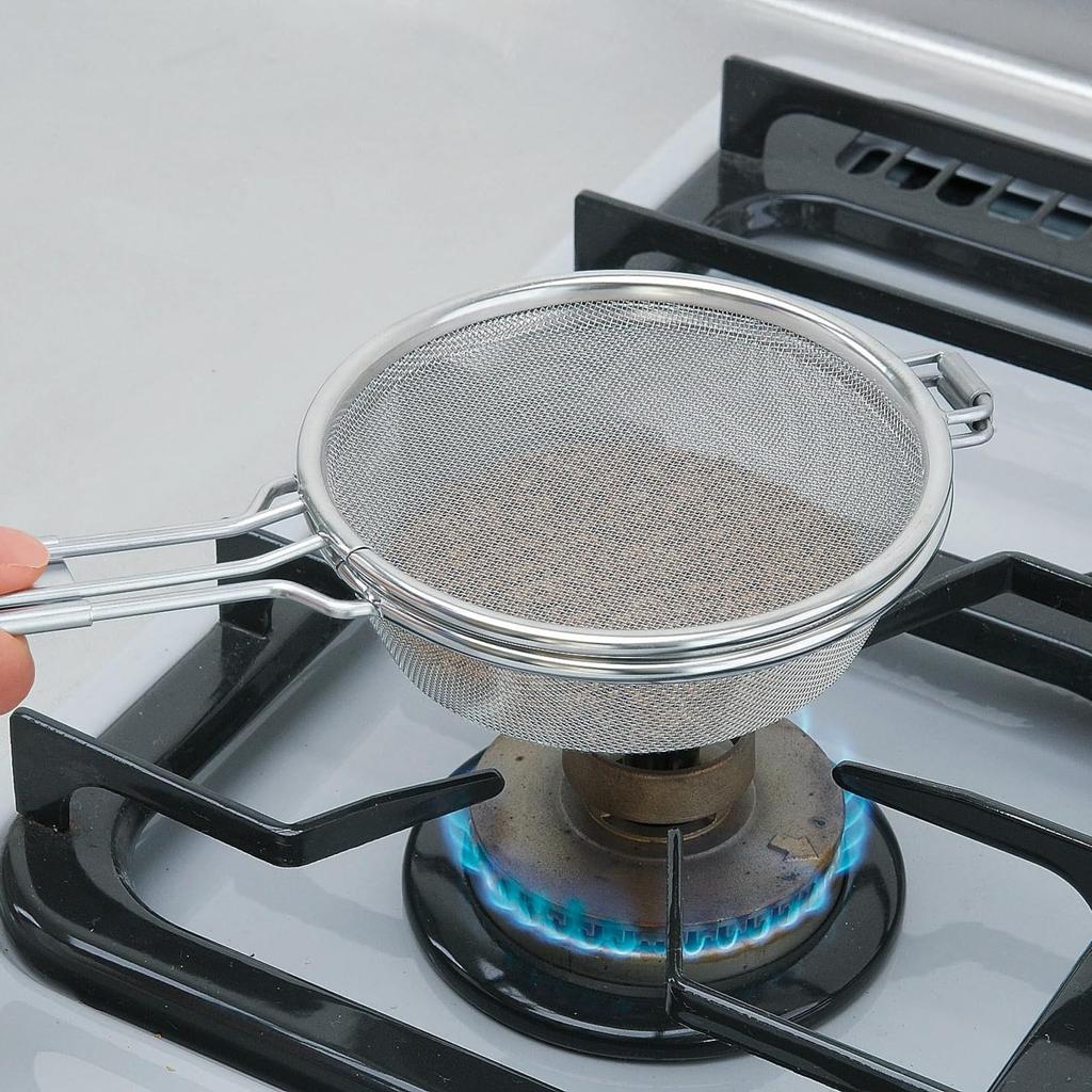 Three Snow Roasting Net, 16cm, 18-8 Stainless Steel, Ginkgo Nuts, Coffee Beans, Roasting, Tsubame-Sanjo, Made in Japan, Three Snow Shinetsu Works 1000