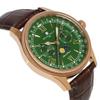 Salvatore Marra Men's Moon Phase Multi-Calendar Watch, 5 ATM Water Resistant, Leather Strap, Limited Edition, Pink Gold and Green, SM24110-PGGR