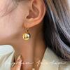 Sterling Silver High Color Retention Texture High Fashion Simple Ball Bead Pendant Earrings Versatile Temperament Earrings Women