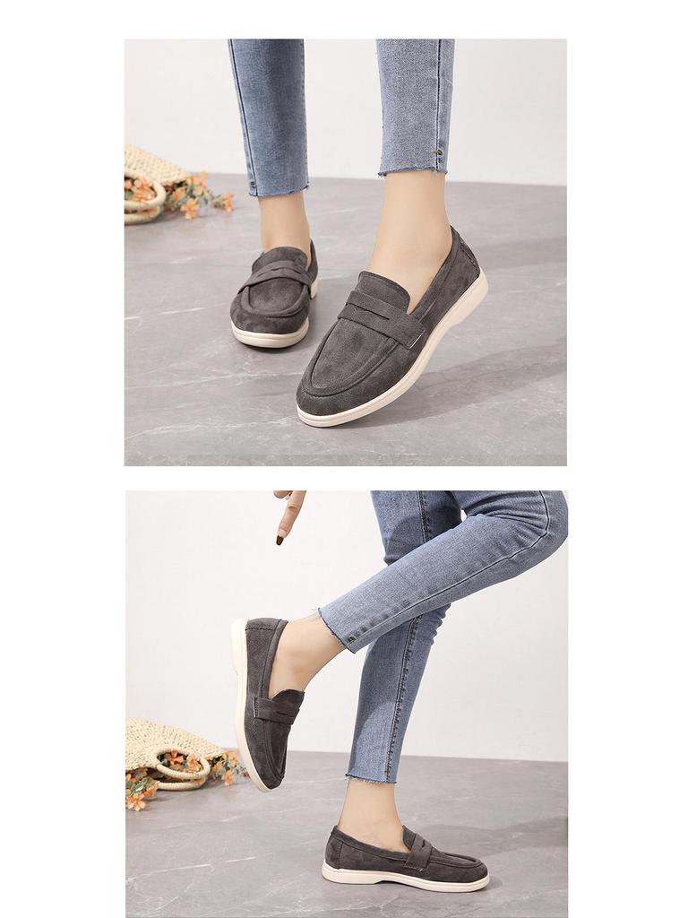 2024 Podzim Dámské Retro Britské Nazouvací Lodičky - Velká Velikost Ležérní Baleríny