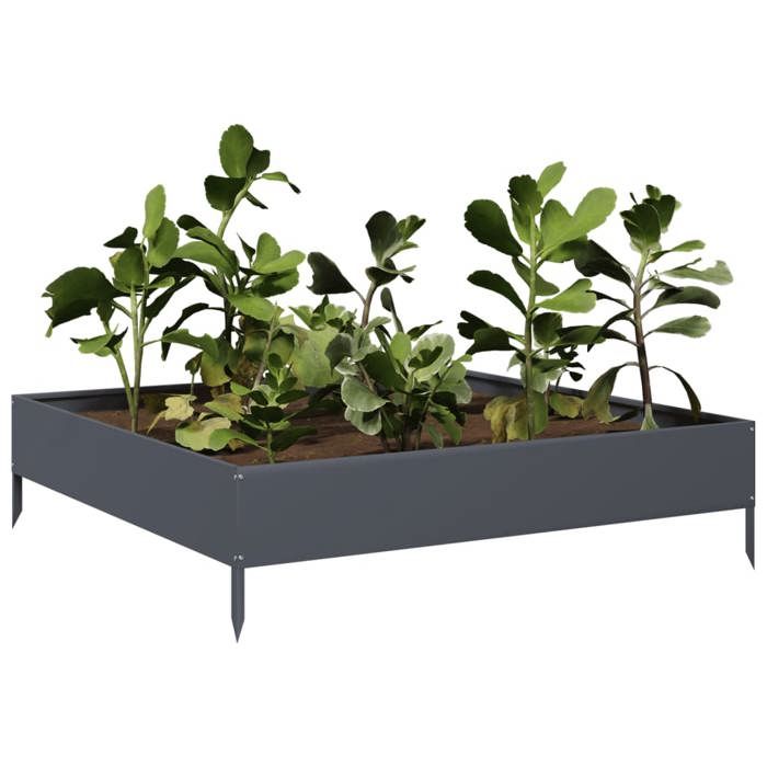 VidaXL Anthracite Raised Garden Bed 100x100x26 Cm Steel 851019