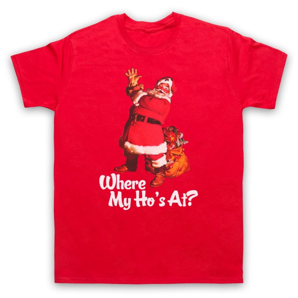 Где мои сучки Санта Клаус Father Christmas Смешная футболка для мужчин и женщин XL