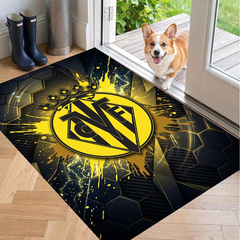 Soft Floor Carpet Villarreal FC Pattern Area Rug Decorative Mat For Home Room Decoration