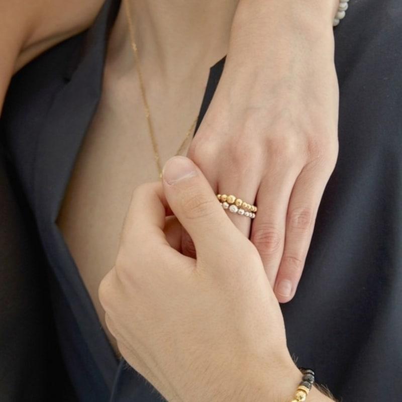 Aphrose Persona Color Stone Gemstone Bracelet (Silver Black)