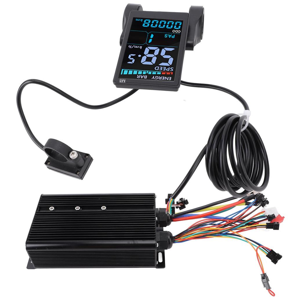Elektrilise tõukeratta kontrolleri komplekt Alumiiniumsulam 72V 80A Siinuslaine kontroller M5 Värviline LCD-ekraan jaoks