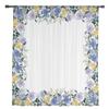 Summer Purple Flowers Watercolor Sheer Window Curtains For Living Room Kitchen Children Bedroom Voile Hanging Curtain