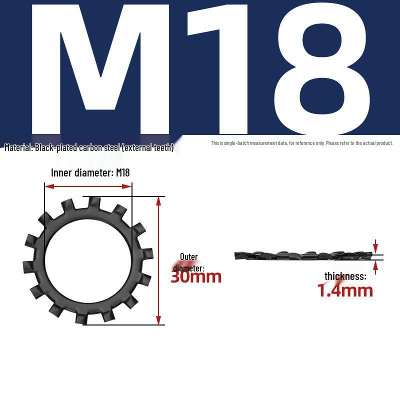 Carbon Steel Zinc-Plated Lock Washer with Inner and Outer Teeth