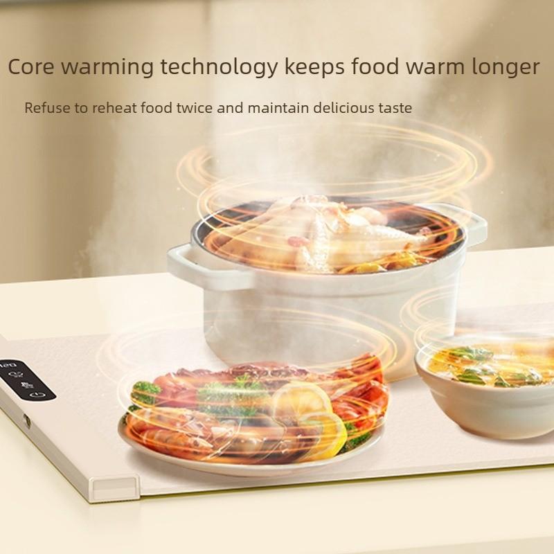 Flexible Silicone Food Warming Tray Electric Heated Mat for Dining Table Portable Foldable Dish Warmer Home Kitchen Essential
