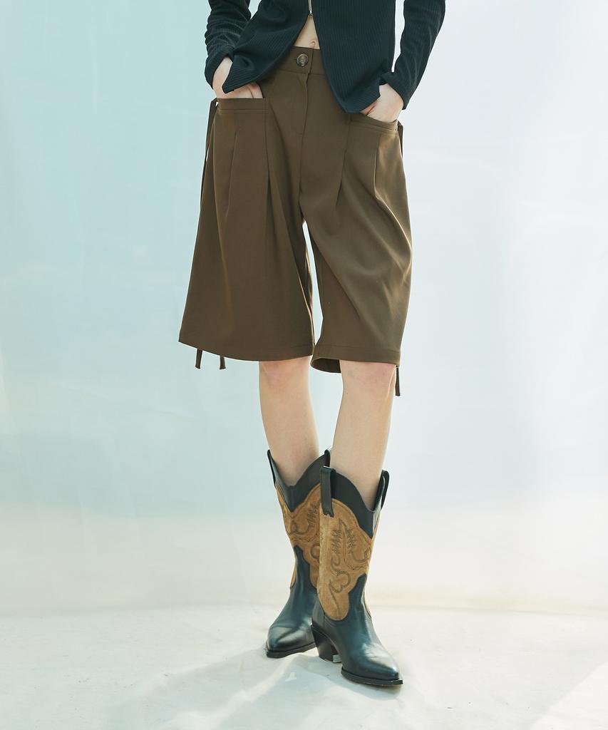 LARTIGENT L9 Ribbon Bermuda Pants(Brown)