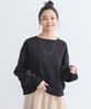 Music Mixed Material Docking Black [Earth & Ecology] Sweatshirt, Sweatshirt, Women's,