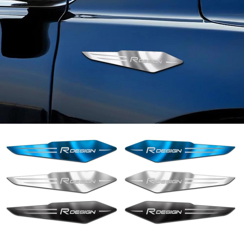Für Volvo Rdesign T6 AWD C30 C70 S40 S60 S70 S80 XC60 XC90 2 Stück Auto Styling Aufkleber 3D Reflektierendes Metall Karosserie Kotflügel Emblem Aufkleber