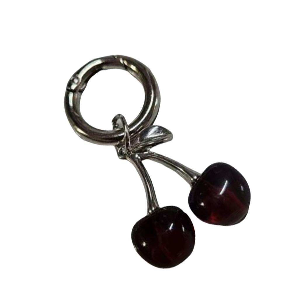 Cherrys Keychain Pendant Lovely Sturdy Alloy Charm for Bags and Car Fashionable Accessory for Trendsetters Outfits