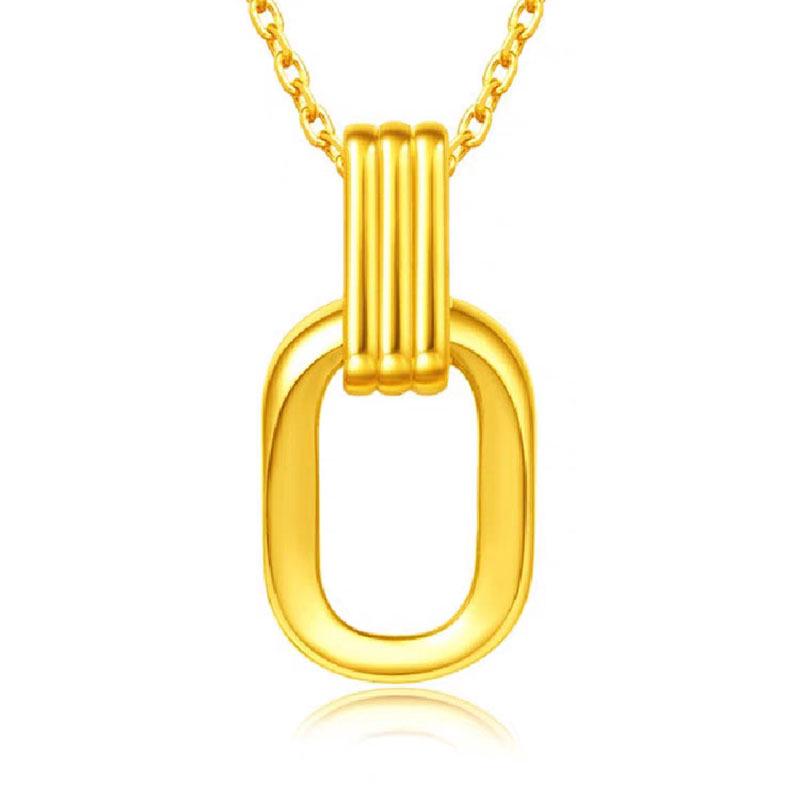 Shuibei 3D Геометрическое Двойное Кольцо Золотой Подвеска Ожерелье - Взаимосвязанное Универсальное Ювелирное Изделие Подарок