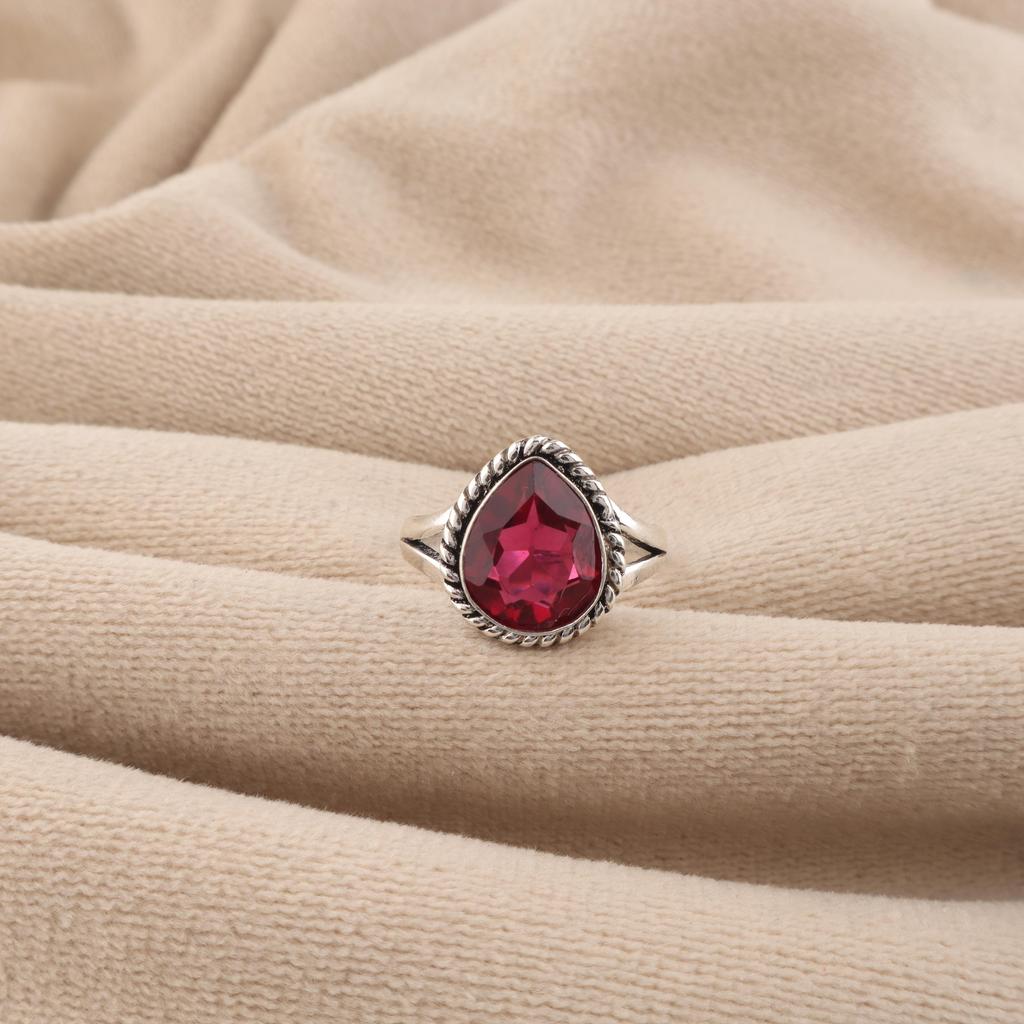 Pink Rubellite Gemstone 925 Sterling Silver Handcrafted Women Ring Birthday Gift RR-85-10
