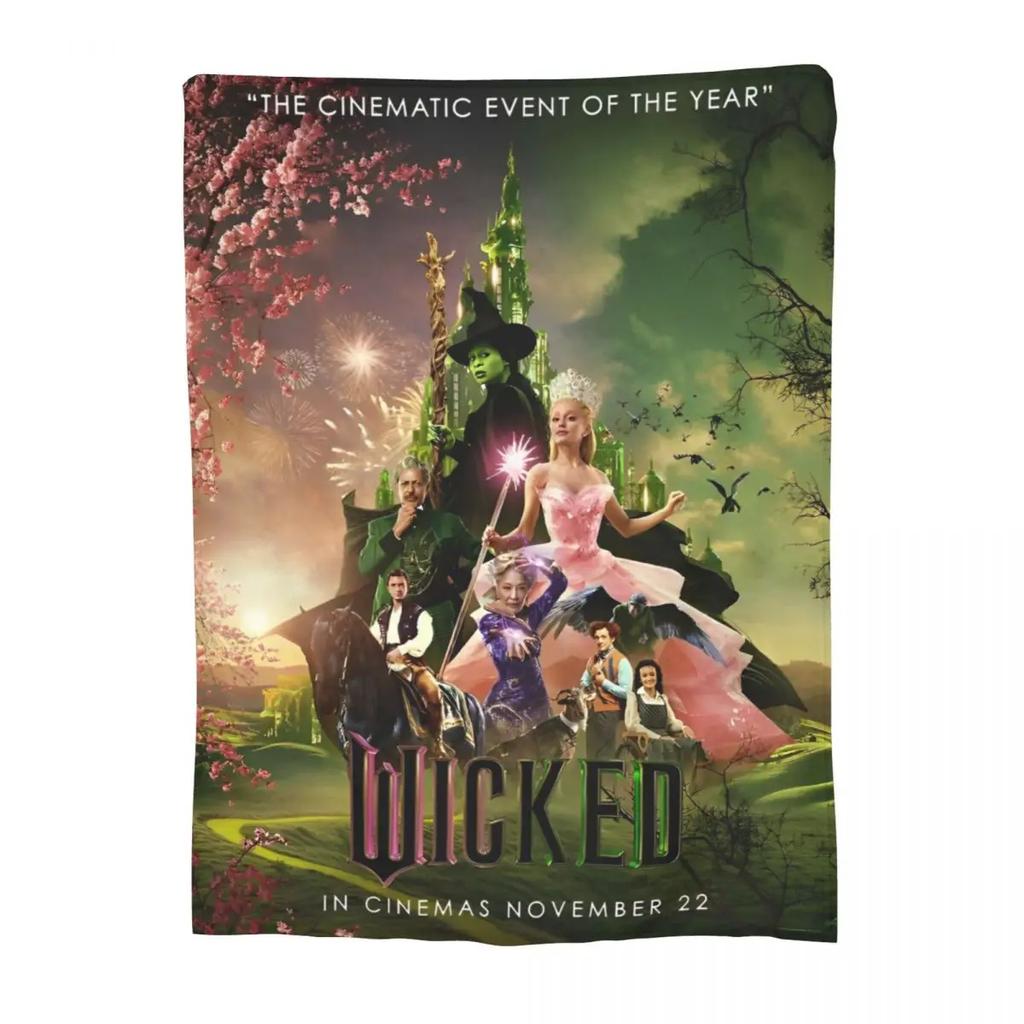 Epic Musical Fantasy Film W-Wicked Flannel Blankets Funny Throw Blankets for Home Hotel Sofa