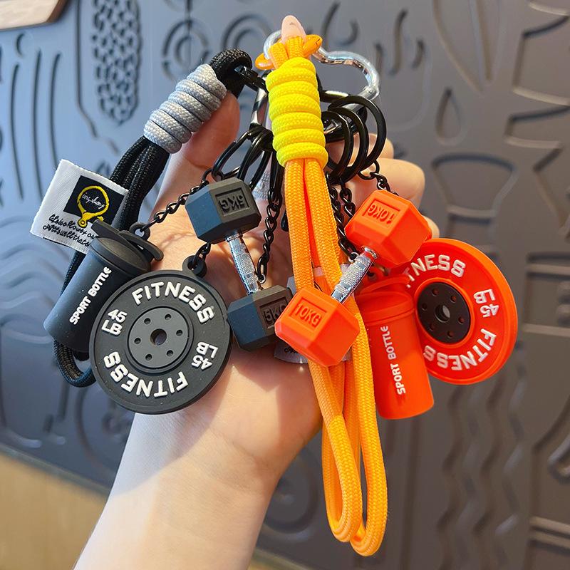 Creative DIY Mini Fitness Keychain: Detachable Dumbbell Pendant for Backpacks & Couples