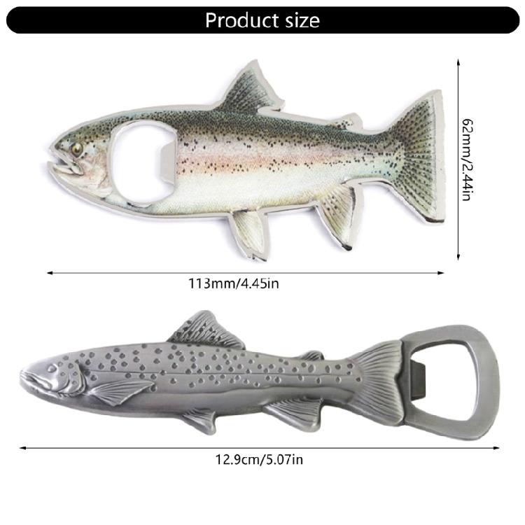 Fish Shape Beer Bottle Opener Stainless Steel Texture Beer Caps Opener Camping Tool for Various Type of Cold Beverages
