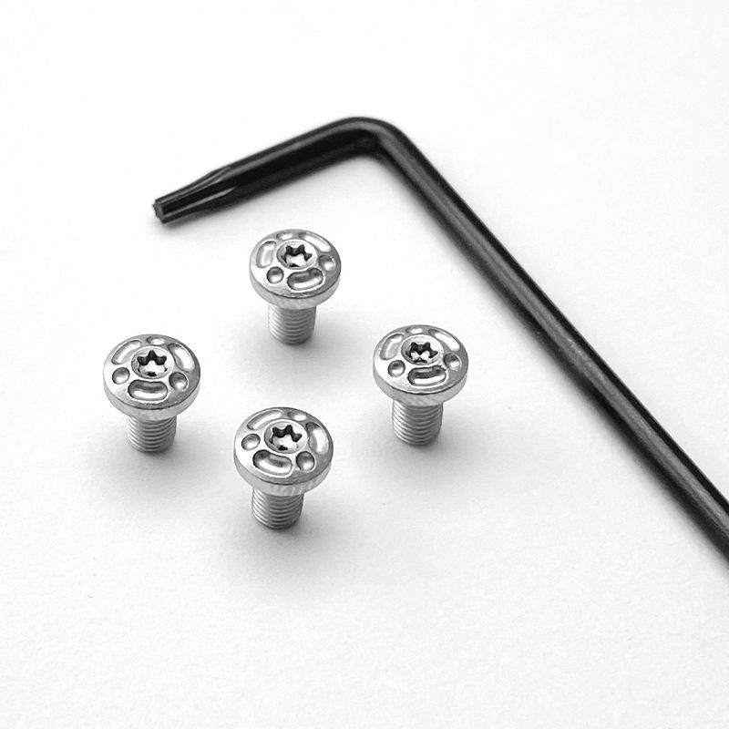 4Pieces 1911 Customized Grips Screws with Tool Stainless Steel CNC T8 Plum Screw 1911 Black White Grip Nail