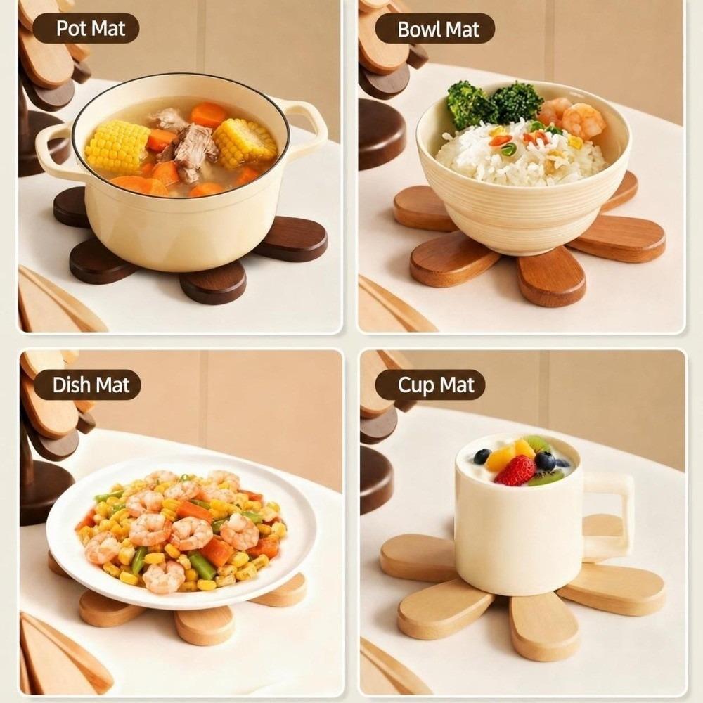 Tree-shaped Heat-resistant Trivet Wooden Cup Pad Multi-functional Insulation Hot Pad  Table Decor