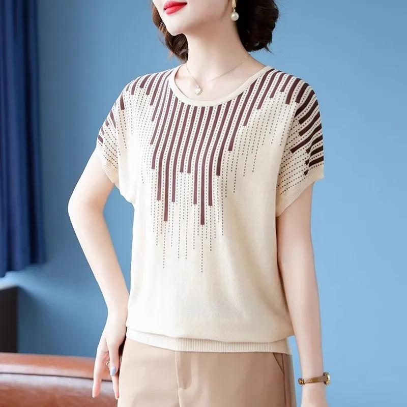 T-shirt for Women Summer Pullover T-shirt Soft Loose Printed Casual Comfortable T-shirt Top