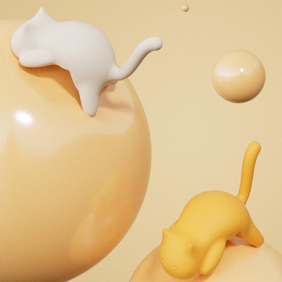 4Pcs Desk Edge Cat Cat Shape Hangers No-Drill Adhesive Table Edge Hooks Cute Backpack Hook Holds