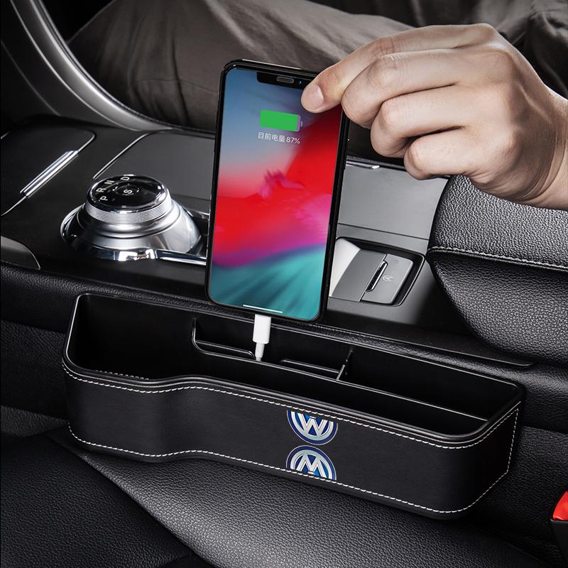 BSB1 VW GTI GOLF Car Crevice Storage Box Seat Gap Slit Seat Gap Slit Seat Organizer For Volkswagen CC R-Line T5 Golf T-ROC R Polo GTD xg2