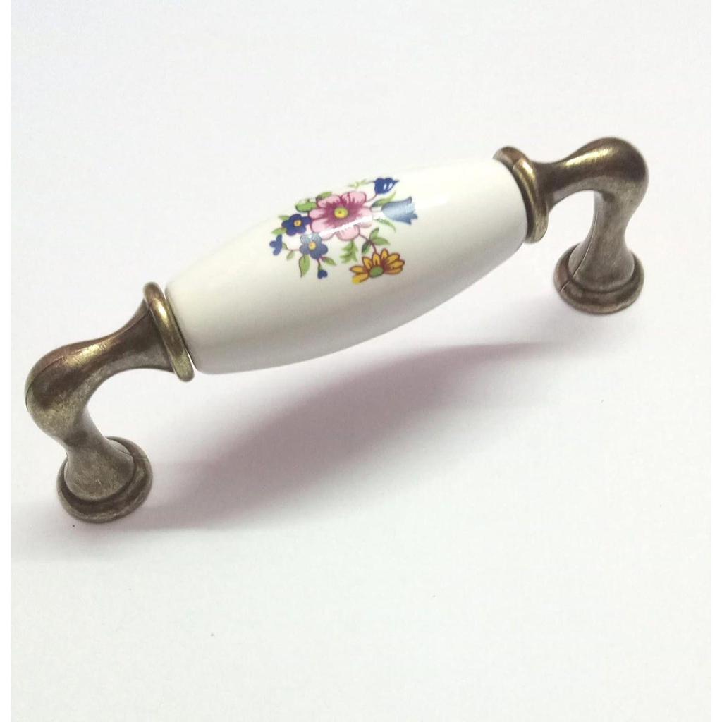 Poignées Rondes en Céramique Studios Pour Placard de Cuisine/Tiroir/Commode/Meuble TV en 4 Pouces (Un paquet de 2),Multicolore