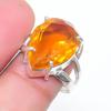 Natural Citrine Gemstone Handmade 925 Sterling Silver Jewelry Ring Size 7.5 AR-16961