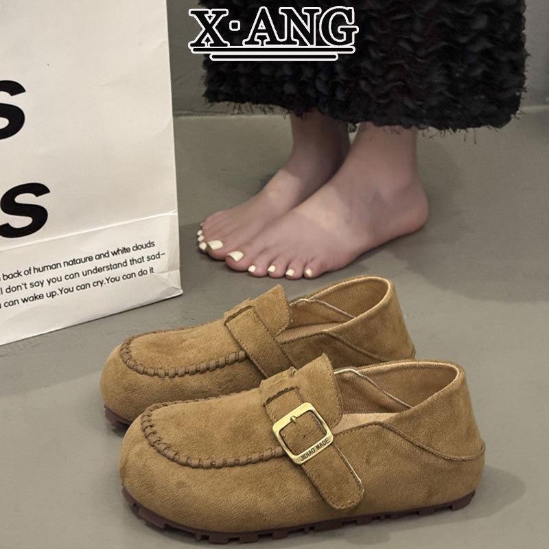 Cowhide Version, All-inclusive Women's Super Soft Sole, Not Tired, One Pedal, Lazy Single Shoes, Casual Doudou Shoes