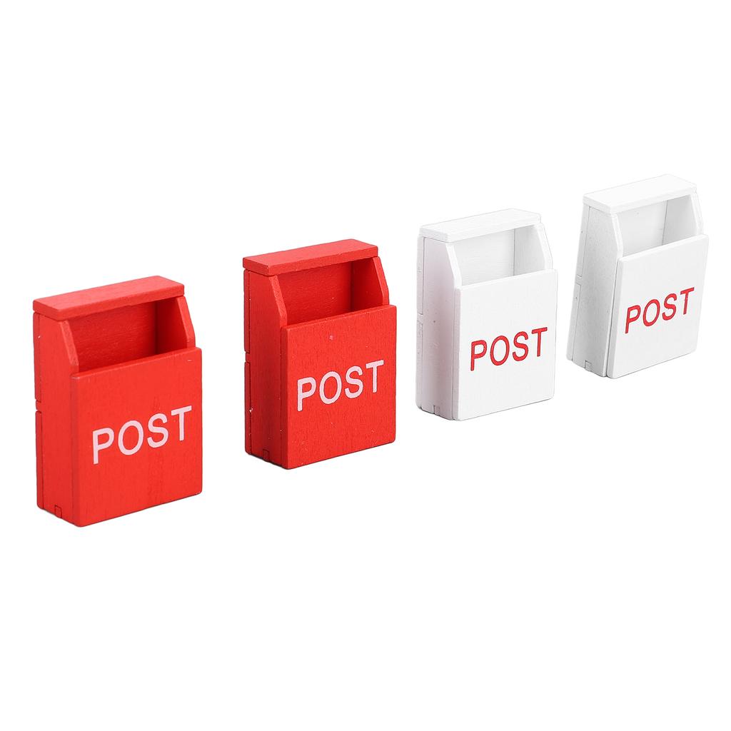 10Pcs Decorative Mailbox Outdoors Furniture Wooden Kids House Toy Mini Home Decor Craft White and