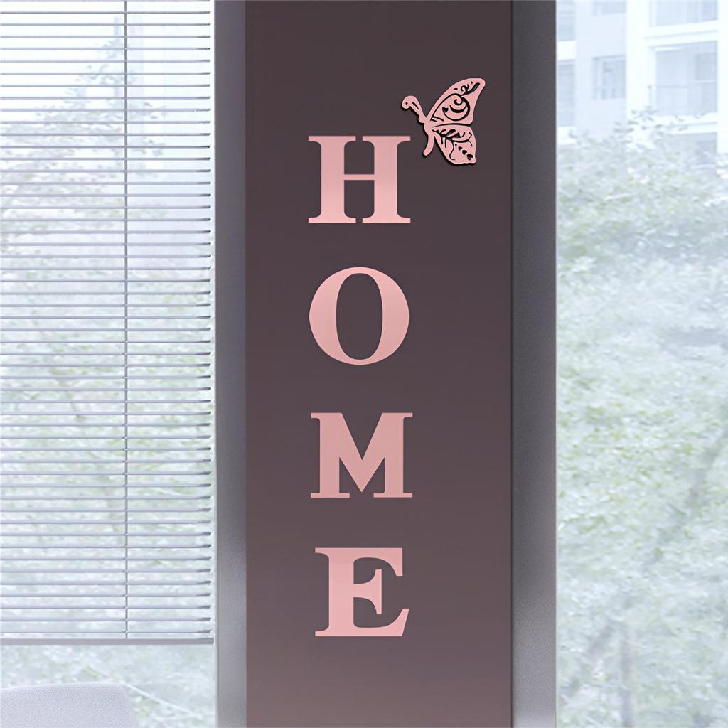 HOME Home Logo 3D Mirror Wall Sticker, Entrance Decoration, Home Decoration