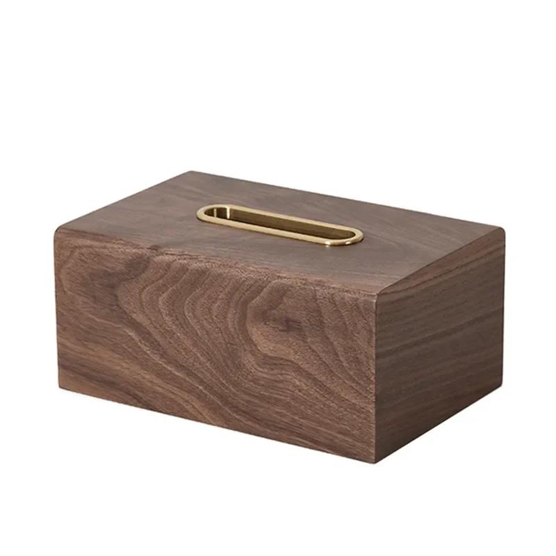 

Коробка для салфеток из скандинавского орехового дерева, легкая, для украшения гостиной и дома, съемная, держатель для салфеток на обеденный стол