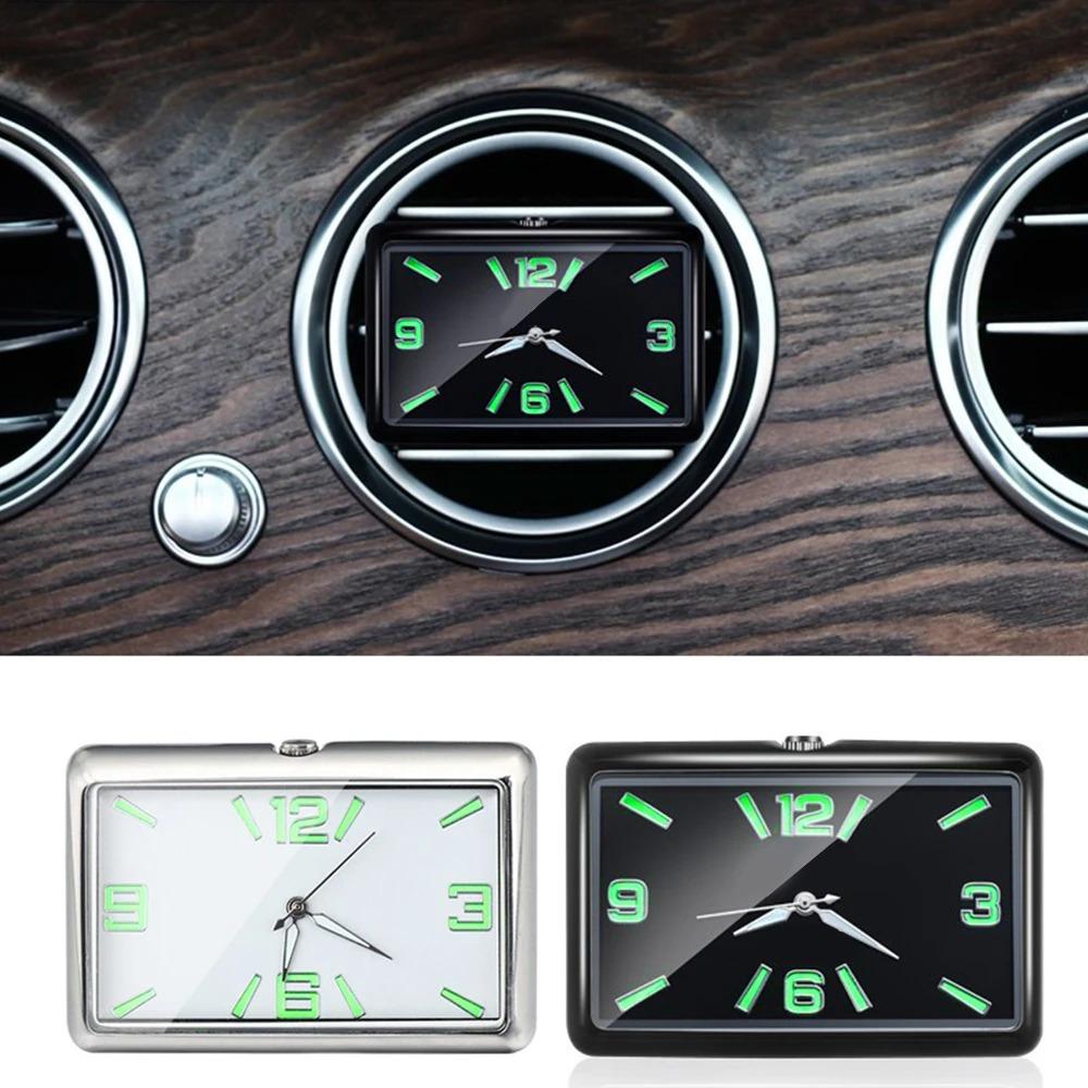 Premium 48mm Luminous Car Clock - Dual-Mount Digital Display with Night Glow for Dashboard & Air Vent