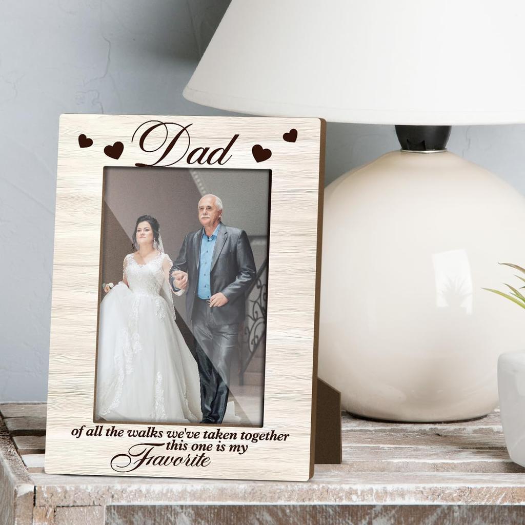 Dad of All The Walks We've Taken Together This One Is My Favorite Wedding frames Wedding photo frames for Father of Bride Gifts Wooden Picture Frames