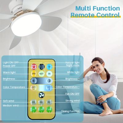 Modern Ceiling Lamp Light E27 Smart Remote Control Wireless Household Mini Ceiling Fans Lights For Kitchen Dining Room Bedroom