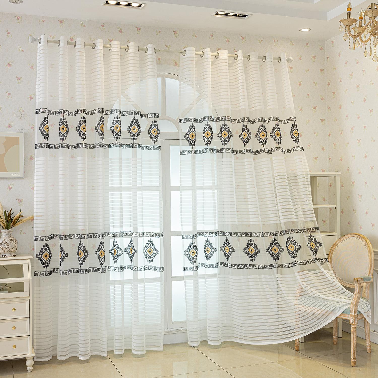 

Тюлевые шторы с цветочным жаккардовым узором | Полупрозрачные, светофильтрующие для спальни, гостиной, балкона, элегантный домашний декор на все сезоны 100*270cm