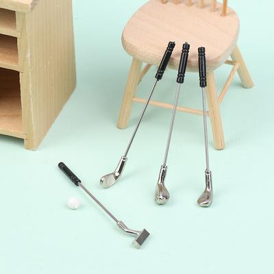 5Pcs/set 1:12 Scale Dollhouse Golf Toy Pretend Play Miniature Golf Model Toys