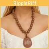 Modern Handmade Wooden Bead Pendant Chain For Women With Geometric Design For Party Accessories