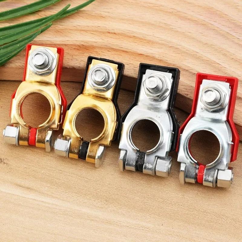 Car Top Post Battery Terminals Wire Cable Clamp Terminal Connectors Car Battery Accessories 1 Pair 12V 24V Positive Negative
