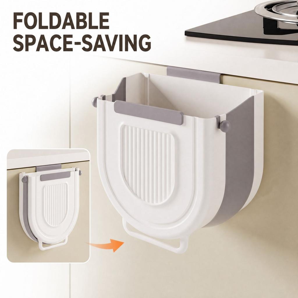 Wall Mounted Folding Kitchen Can with Cabinet Door Hanging Design for Home