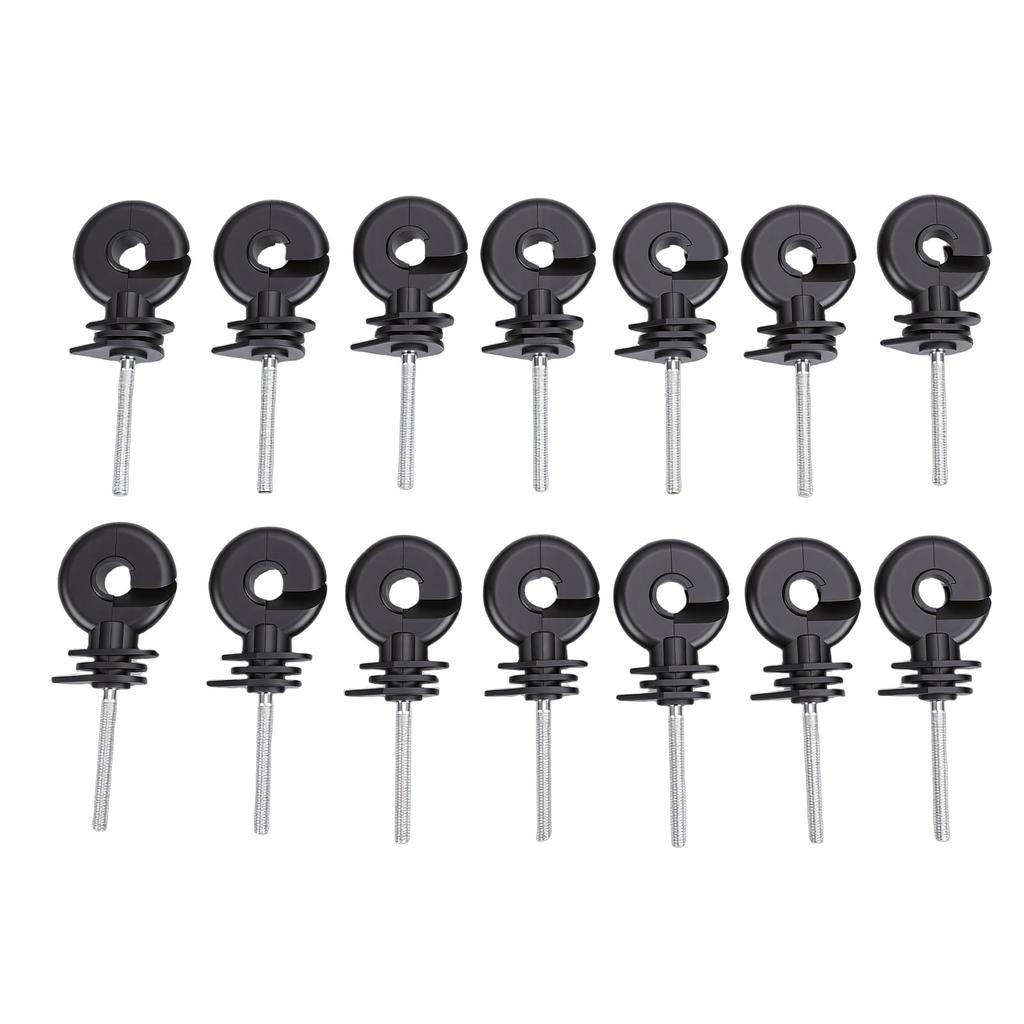 50 Pcs Electric Fence Insulator Screw In Fence Ring M5 Thread Wood Post Self Tapping Insulator for Animal Husbandry