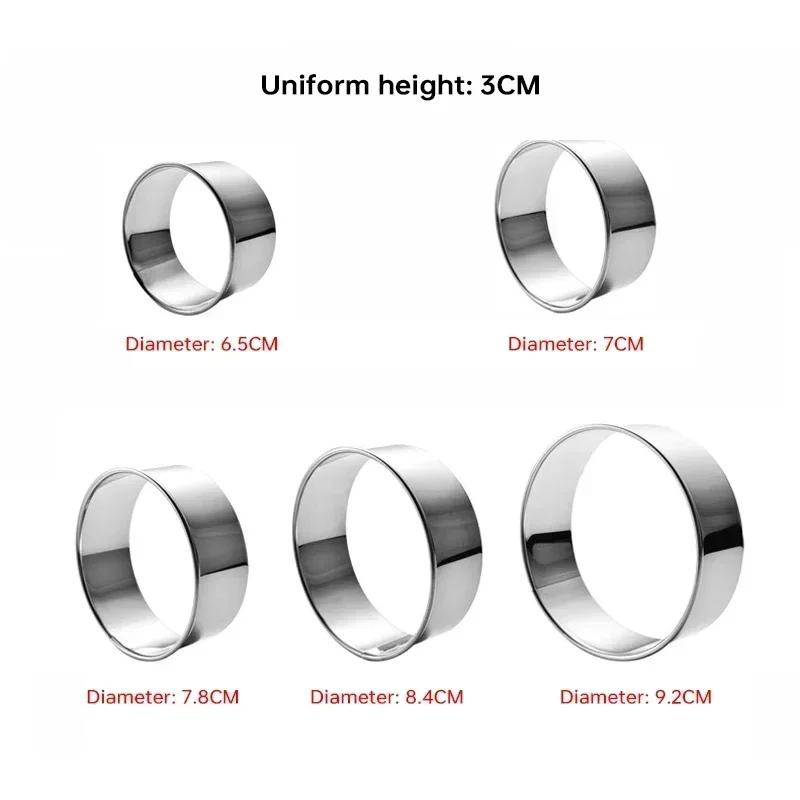 

5 шт./набор круглых форм для печенья из нержавеющей стали, инструменты для выпечки, наборы форм для резки мусса, пельменей, десертных колец