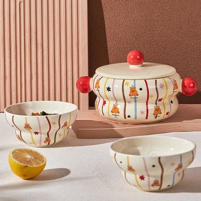 Creative Cute Cartoon Ceramic Bowls High End Unique Dessert Bowl Household Delicious Ramen Bowl Exquisite Tea Set Coffee Cups