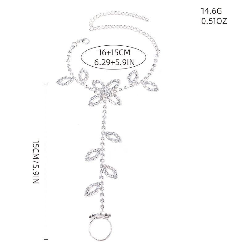 1 Gorgeous For Women's Beach Barefoot Sparkling Rhinestone Toe Chain Leaf Shaped Ankle Chain Bracelet Accessories Bride  Delicate Jewelry