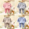 Baby Boy Girl Fleece Thermal Underwear Set With Plush Lining For Winter Warmth