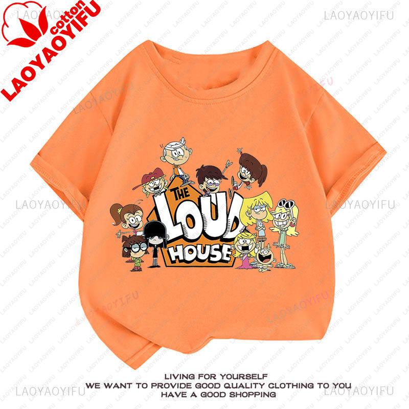 The Loud Houses Double Sides Printed T Shirt Summer Short Sleeved Cartoon Comedy Oversized Vintage Unisex Clothes Ropa De Mujer