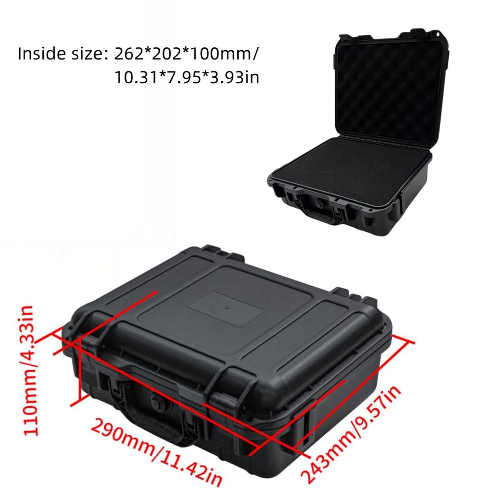 1pc Waterproof Heavy-Duty Protective Tool Box with Pre-cut Sponge Inserts Shockproof Equipment Storage Case for Tools, Cameras
